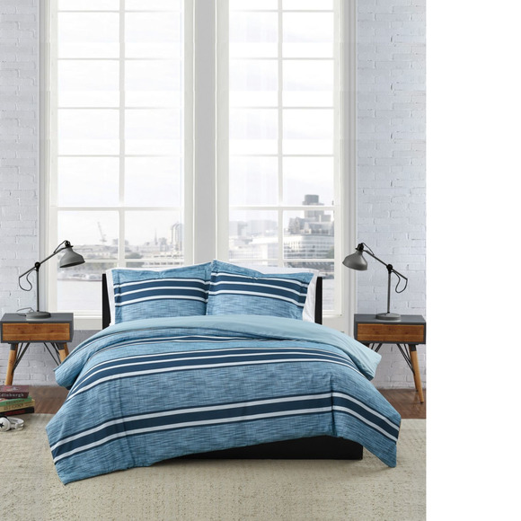 London Fog Bedding London Fog Mitchell Stripe 3 Piece Comforter Set